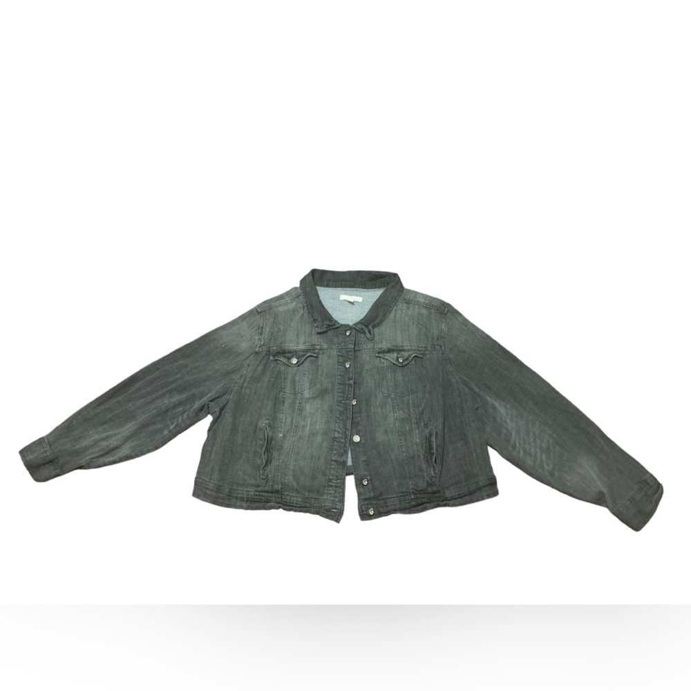 ‼️SALE‼️Gray/Grey Denim Cropped Jacket Size 26/28W (2XL)